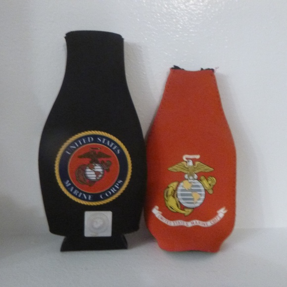 2 UNITED STATES MARINE CORP BOTTLE KOOIES NEW - Picture 1 of 4
